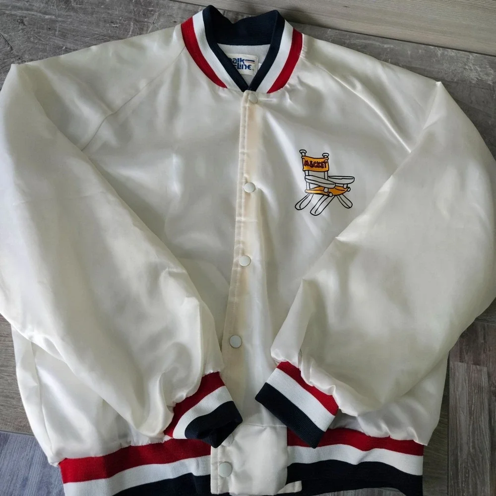 Vintage Chalk Line Mickey Mouse‎ Disney Director Jacket Stripe Varsity Bomber
